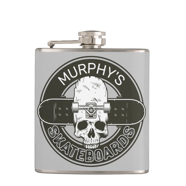 Cantil NOME DE Skater Personalizado Skate Skate Skull (Frente)