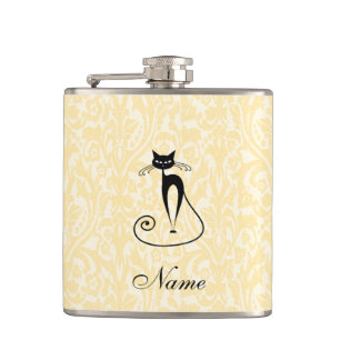 Cantil Nome do cliente da vintage do gato preto Elegante