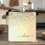 Cantil Nome do Glam do Monograma Dourado Glitter Metal<br><div class="desc">Folha Dourada,  Folha Metálica,  Brilhante Metálica,  Bruta,  Nome Monograma Metálico e Frasco Inicial. Isto faz o doce e perfeito aniversário de 16 anos,  casamento,  chá de panela,  aniversário,  chá de fraldas ou festa de solteira presente para alguém que ama luxo de luxo e estilos quíticos.</div>