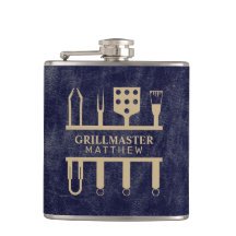 Nome do Grillmaster textura de couro azul marinho