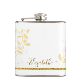 Cantil Nome do Monograma da Glitter Dourada Elegante