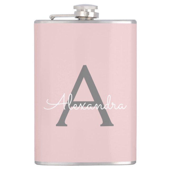 Cantil Nome do Monograma da Rapariga da Cinza Rosa Escamo (Frente)