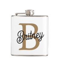 Nome do Monograma Elegante Moderno Script Dourado 