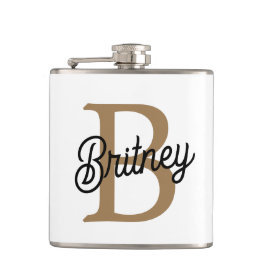 Cantil Nome do Monograma Elegante Moderno Script Dourado 