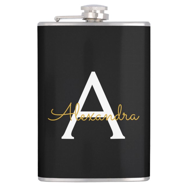 Cantil Nome do Monograma Rapariga de Script Moderno Doura (Frente)