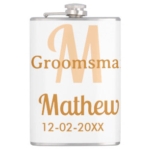 Cantil nome do padrinho laranja letra data masculino past