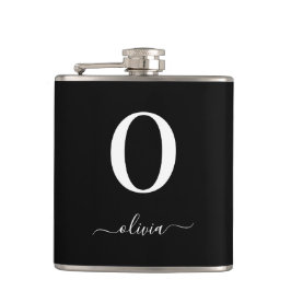 Cantil Nome do script do monograma preto e branco persona