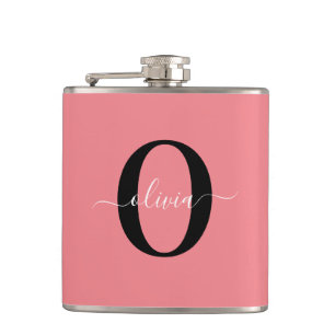 Cantil Nome do Script Monograma Personalizado Cor-de-rosa