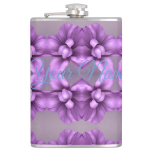 Cantil Nome Floral Roxo - Presente de Flor Personalizável