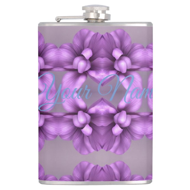 Cantil Nome Floral Roxo - Presente de Flor Personalizável (Frente)