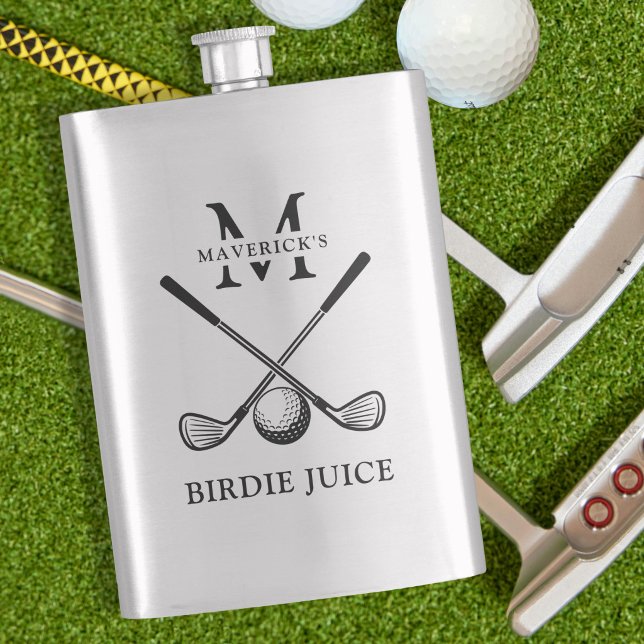 Cantil Nome & Inicial Birdie Juice Golfe (Criador carregado)