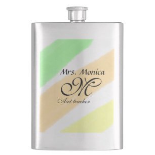 Cantil nome listras amarelo verde aquarela professor de a