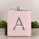 Cantil Nome Moderno do Monograma de Script Girassol de Ci<br><div class="desc">Cor-de-rosa e monograma da Cinza Adicione o seu próprio sinalizador de Partido do Nome. Isto faz o doce e perfeito aniversário de 16 anos,  casamento,  chá de panela,  aniversário,  chá de fraldas ou festa de solteira presente para alguém que ama luxo de luxo e estilos quíticos.</div>