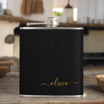 Cantil Nome Moderno do Monograma de Script Menino Dourado<br><div class="desc">Monograma Dourado e Preto Adicione seu próprio nome de Festa. Isto faz o doce e perfeito aniversário de 16 anos,  casamento,  chá de panela,  aniversário,  chá de fraldas ou festa de solteira presente para alguém que ama luxo de luxo e estilos quíticos.</div>