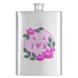 Cantil Nome personalizado da vintagem floral rosa, cor-de