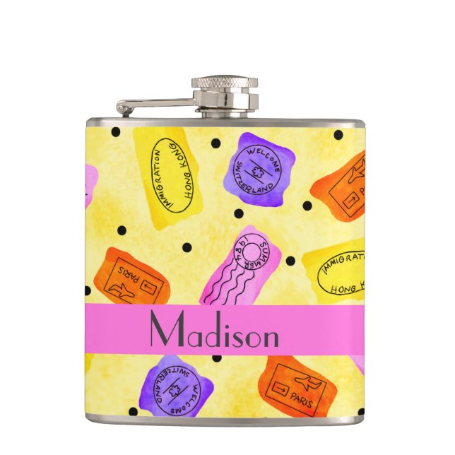 Cantil Nome Personalizado de Carimbos do Passaporte Amare (Frente)