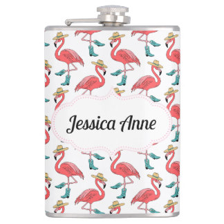 Cantil Nome Personalizado de Cowgirl Flamingo Costeira