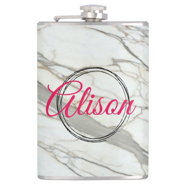 Cantil Nome personalizado do design de fúcsia do chic mar (Frente)