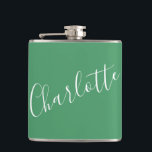 Cantil Nome Personalizado em Letra Minúscula Kelly Verde<br><div class="desc">Nome em Letra Minúscula Tipografia Garrafa em Kelly Verde</div>