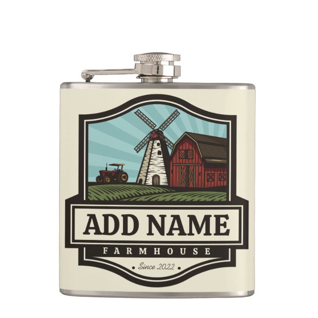 Cantil NOME Personalizado Farmhouse Rustic Farmhouse Old  (Frente)