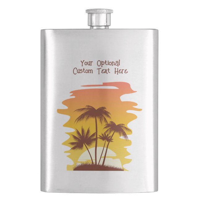 Cantil Nome Personalizado Ilha Tropical Sunset (Frente)