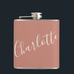 Cantil Nome Personalizado Minimalista em Terracota<br><div class="desc">Nome em Tipografia Minimalista em Frasco de Terracota</div>