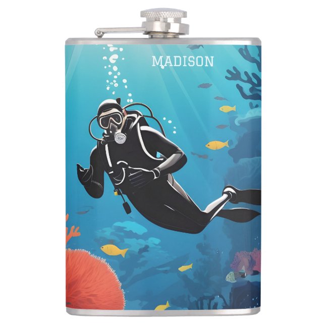 Cantil Nome personalizado Scuba Diver (Frente)