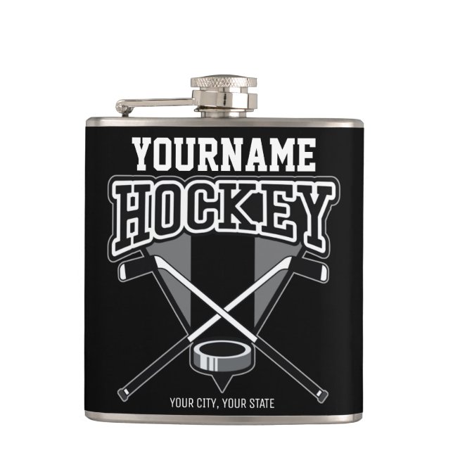 Cantil Nome Personalizado Stick de Hockey Puck Equipe  (Frente)
