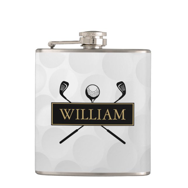 Cantil Nome Personalizado Tacos Pretos e Dourados e Bola (Frente)