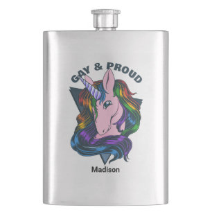 Cantil Nome Personalizado & Texto Gay Unicórnio