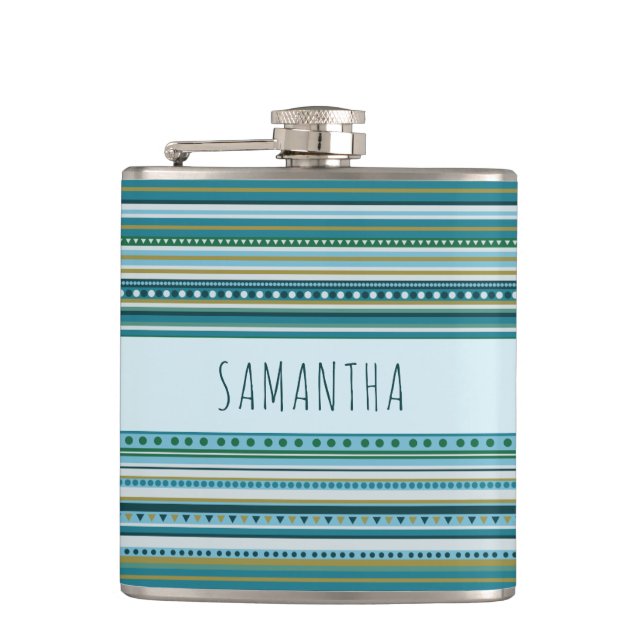 Cantil Nome Tribal Teal Blue Pattern Vinyl Wrapped (Frente)