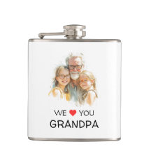 Nós Amamos Você Vô Flask | Foto Personalizada