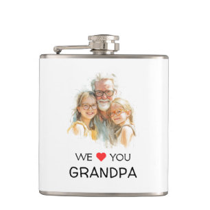 Cantil Nós Amamos Você Vô Flask Foto Personalizada