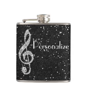 Cantil Nota Musical Diamantada Glitzy Espelhada Personali