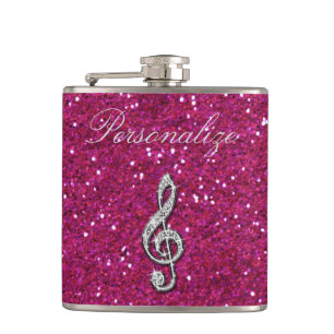 Cantil Nota Sparkly chamativo personalizada da música do