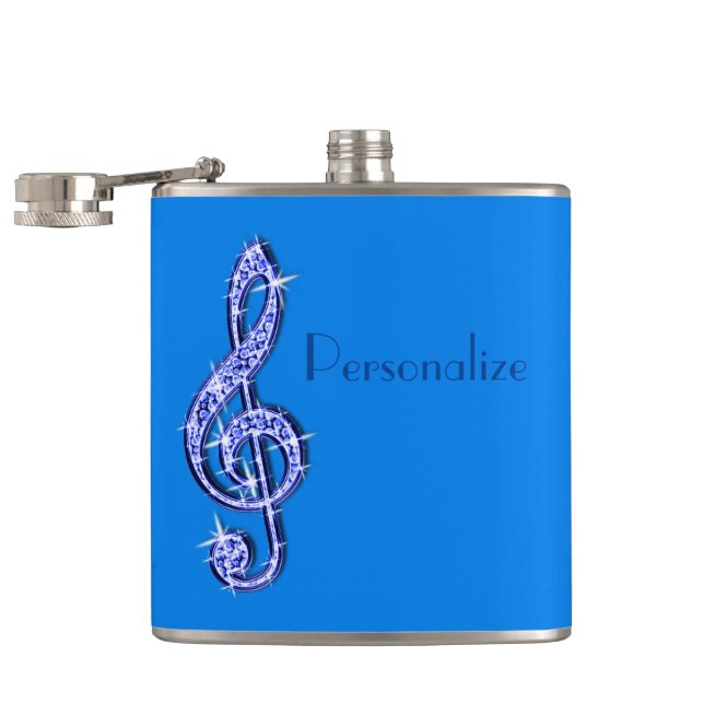 Cantil Notas Musicais Azuis Glitzy Sparkly (Aberto)