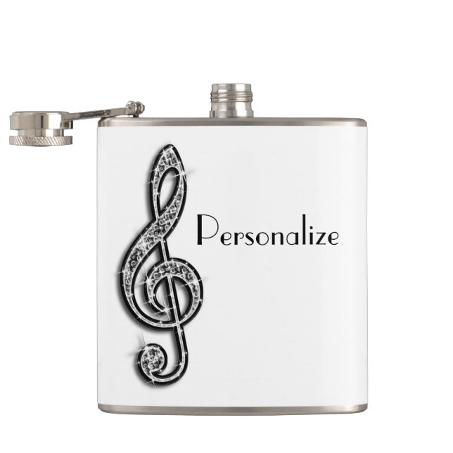 Cantil Notas Musicais Black Glitzy Sparkly (Aberto)