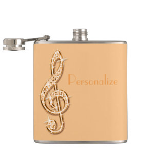 Cantil Notas Musicais Brilhantes Laranja