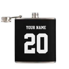 Cantil Número e nome personalizados preto e branco