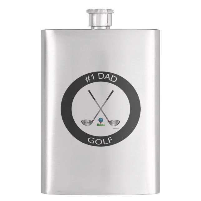 Cantil Número um PAI, Dia do Pai Legal Golfe Flask (Frente)