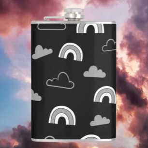 Cantil Nuvens Cinzentas e Arco-íris no Black Flask