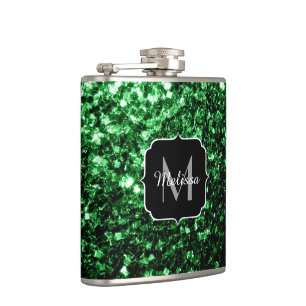 Cantil O brilho verde escuro glamoroso sparkles monograma