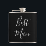 Cantil O melhor homem do despedida de solteiro<br><div class="desc">A ideia perfeita do presente para seu melhor homem,  esta garrafa caracteriza um fundo preto com o "melhor homem" escrito na luz bonita - texto cinzento.  Compra seu hoje!</div>