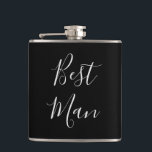 Cantil O melhor homem do despedida de solteiro<br><div class="desc">A ideia perfeita do presente para seu melhor homem,  esta garrafa caracteriza um fundo preto com o "melhor homem" escrito na luz bonita - texto cinzento.  Compra seu hoje!</div>