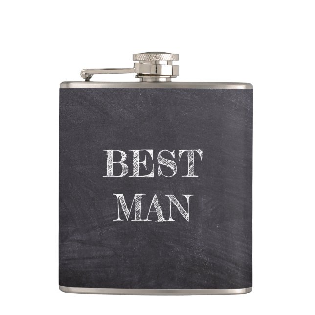 Cantil O Melhor Homem - Quadro Preto Whisky Flask (Frente)
