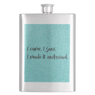 Cantil O Teal Glitter Eu O Fiz Um Flask Clássico Desconf