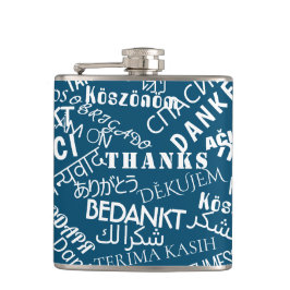 Cantil Obrigado Texto Flask Multi-Language Suas Cores