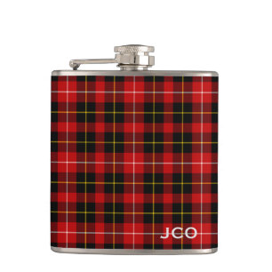 Cantil O'Connell Tartan Monograma, Xadrez Vermelha e Pret