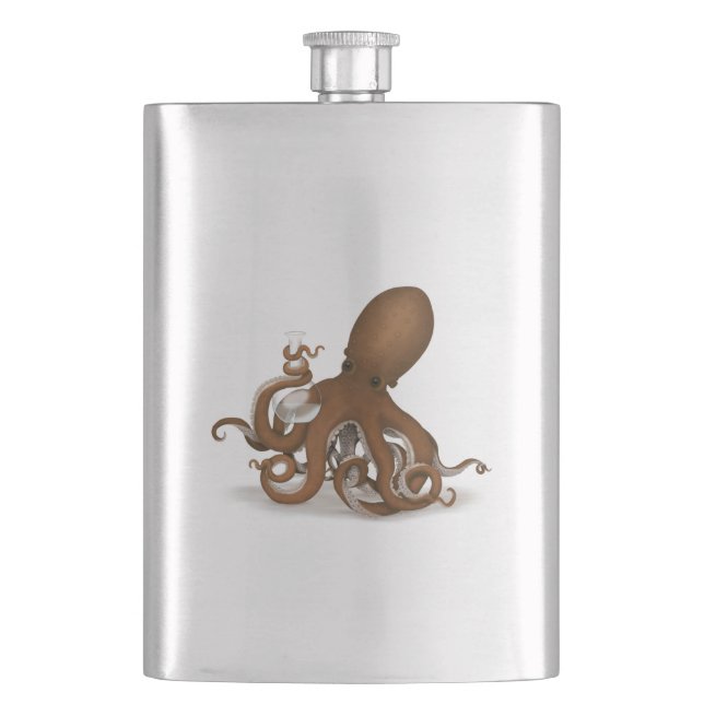 Cantil Octopus Steampunk Holding Flask Science Chemistry (Frente)