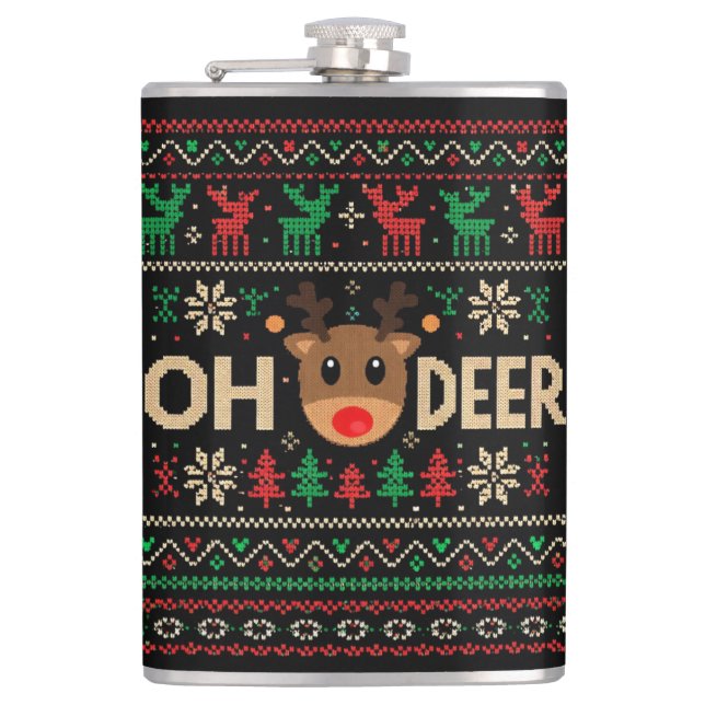 Cantil Oh Deer Ugly Christmas Sweater Flask (Frente)